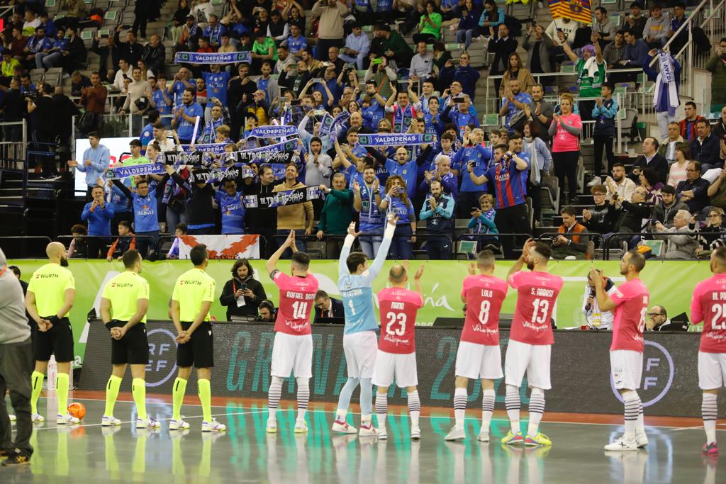 Momento del primer encuentro de la Copa de España, disputado entre el Barcelona y el Viña Albali de Valdepeñas.