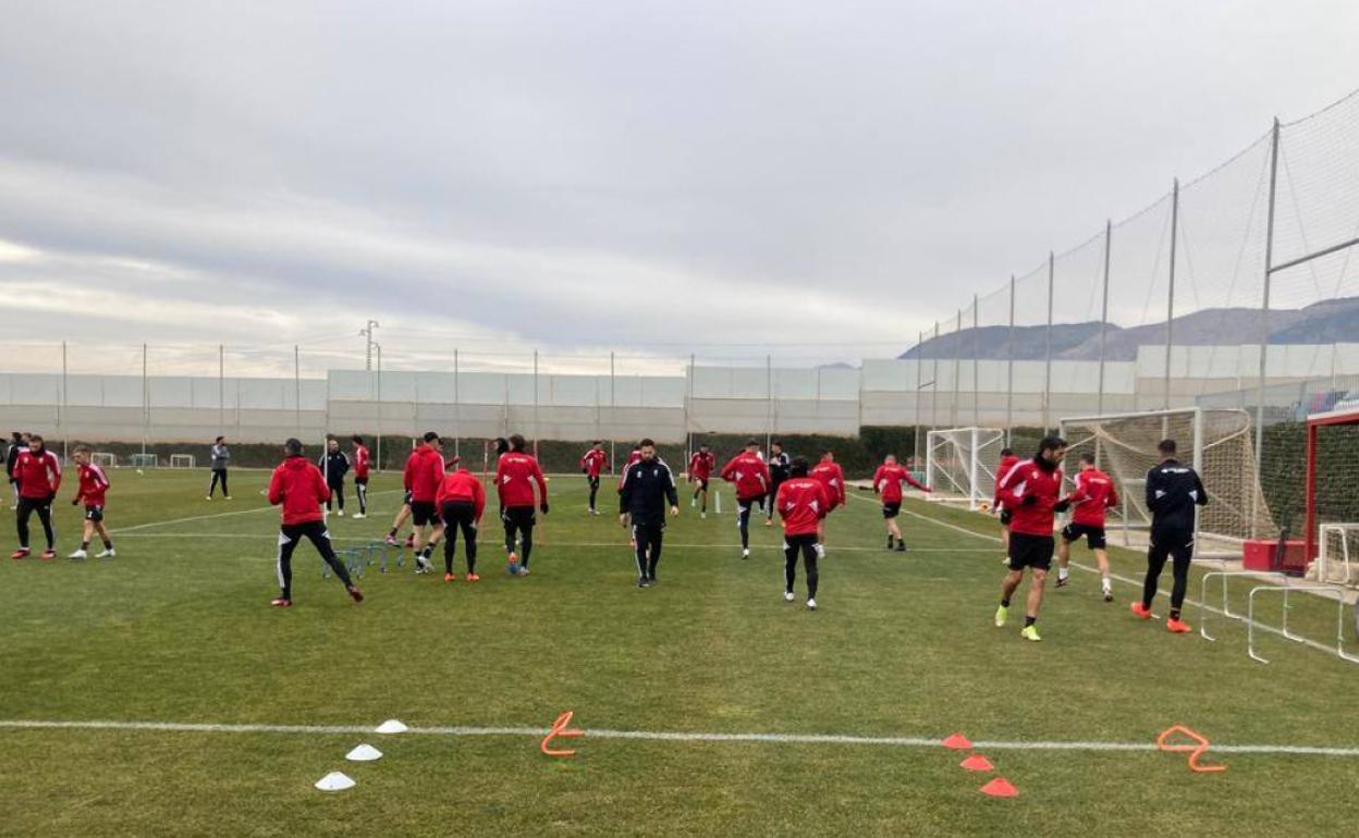 Calentamiento antes de empezar la sesión. 