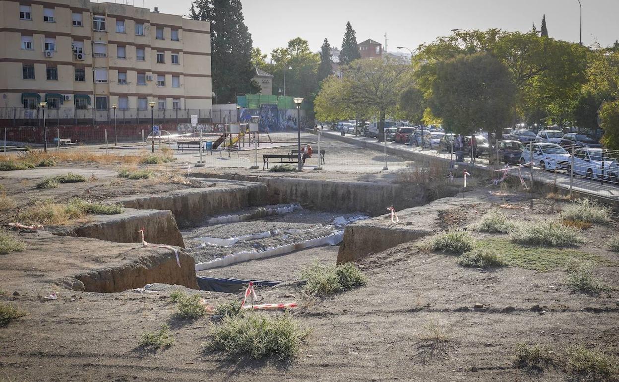 Restos arqueológicos de la villa romana hallados en la zona donde se construirá la plaza Rafael Guillén.