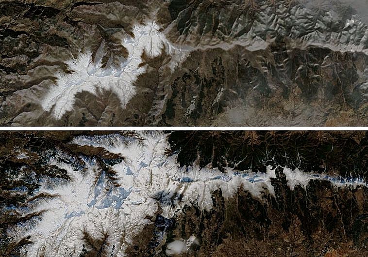 Imagen de Sierra Nevada con un mes de difrencia