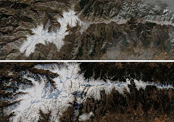 Imagen de Sierra Nevada con un mes de difrencia