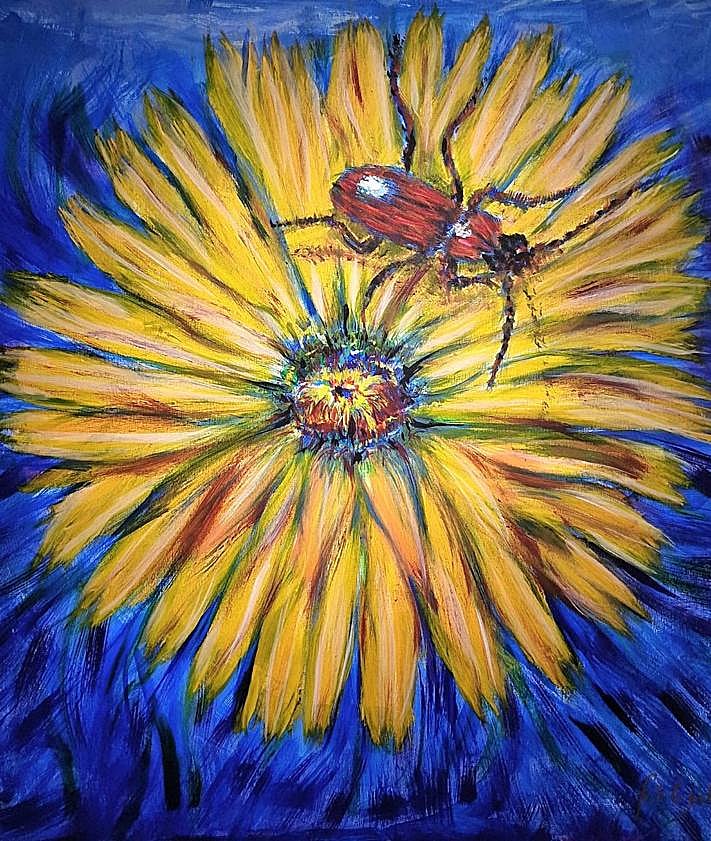 Imagen secundaria 2 - Arriba, dos visitantes contemplan la exposición, uno de ellos provisto de unas gafas 3D para descubrir los secretos que esconde la pintura a la vista humana. Abajo, detalle de dos de las obras que se exhiben. 