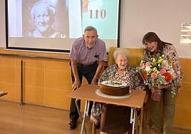 María en la celebración de su 110 cumpleaños en octubre.