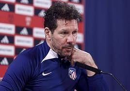 Diego Pablo Simeone, durante su comparecencia de prensa.