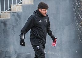 Alexander Medina, antes del último entrenamiento del equipo.