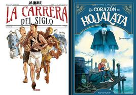 Portadas de 'La carrera del siglo' y 'El corazón de hojalata 2', de José Luis Munuera.