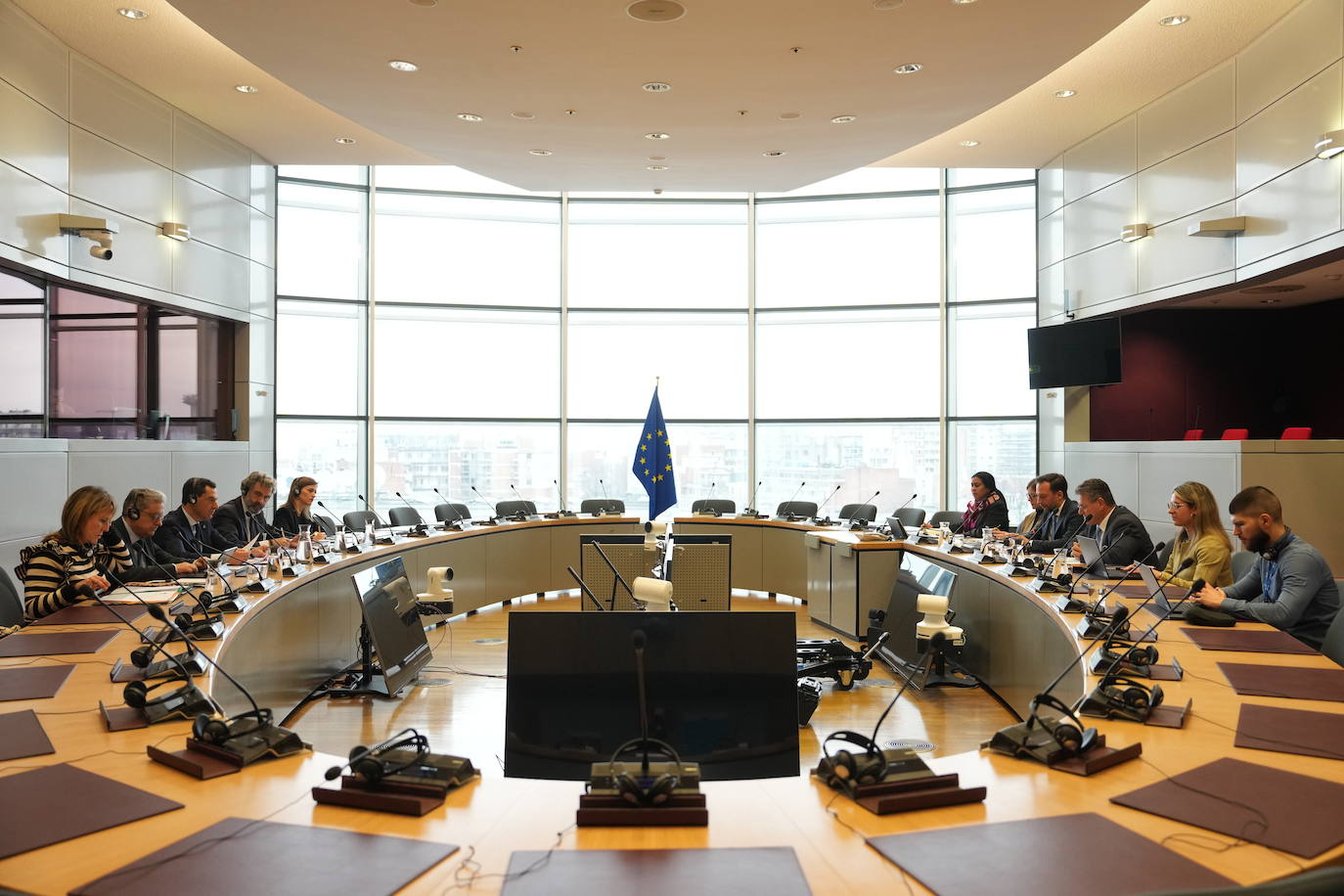 Un momento de la reunión celebrada ayer en Bruselas.