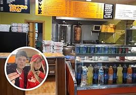 Saiko y Lola Índigo, en el interior de un kebab de Granada para promocionar su último sencillo.