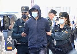 Traslado del autor confeso en el juzgado de Alcalá la Real, en febrero de 2022.
