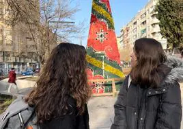 Adornos navideños en Avenida de la Constitución.