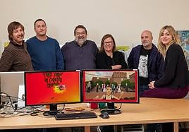 El equipo creador de 'Cante Jondo. Un corazón creativo', en el estudio de Ítem Media, donde se ha desarrollado el juego.