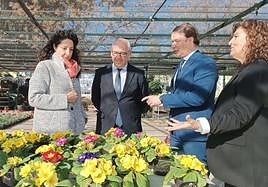 Ana Mata, Jesús Estrella, Manuel Carlos Vallejo y María Antonieta Parras, en el centro de Jaén.