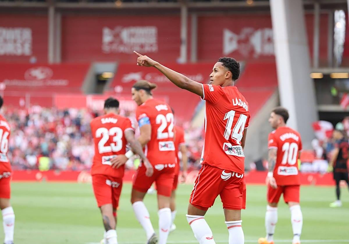 Lázaro Vinicius celebra uno de sus goles frente al Mallorca, el curso pasado.