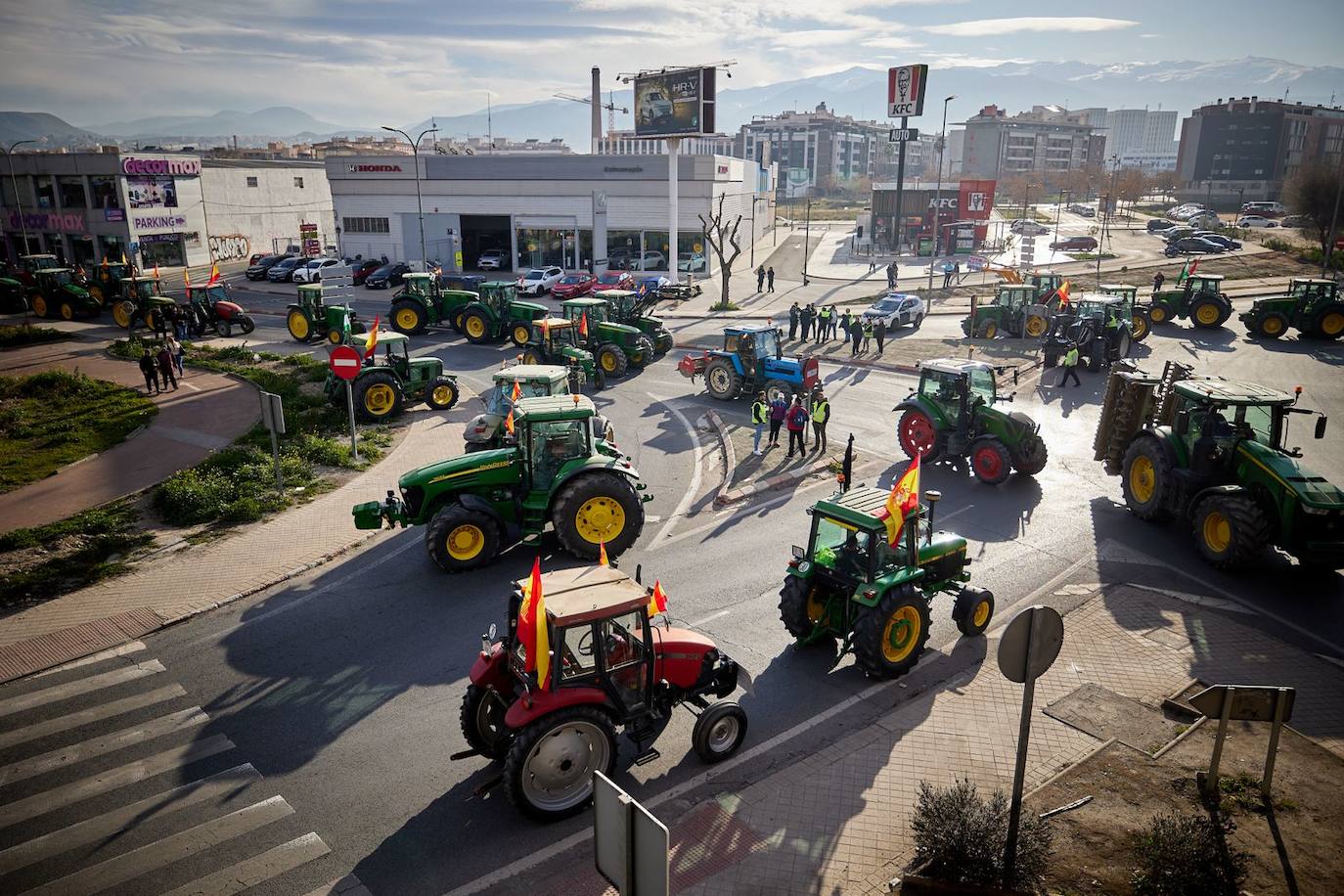 Las imágenes de la tractorada de Granada