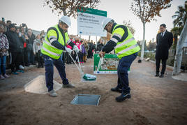 Acto de la primera piedra de las obras de la línea sur del Metro, el pasado mes de diciembre.