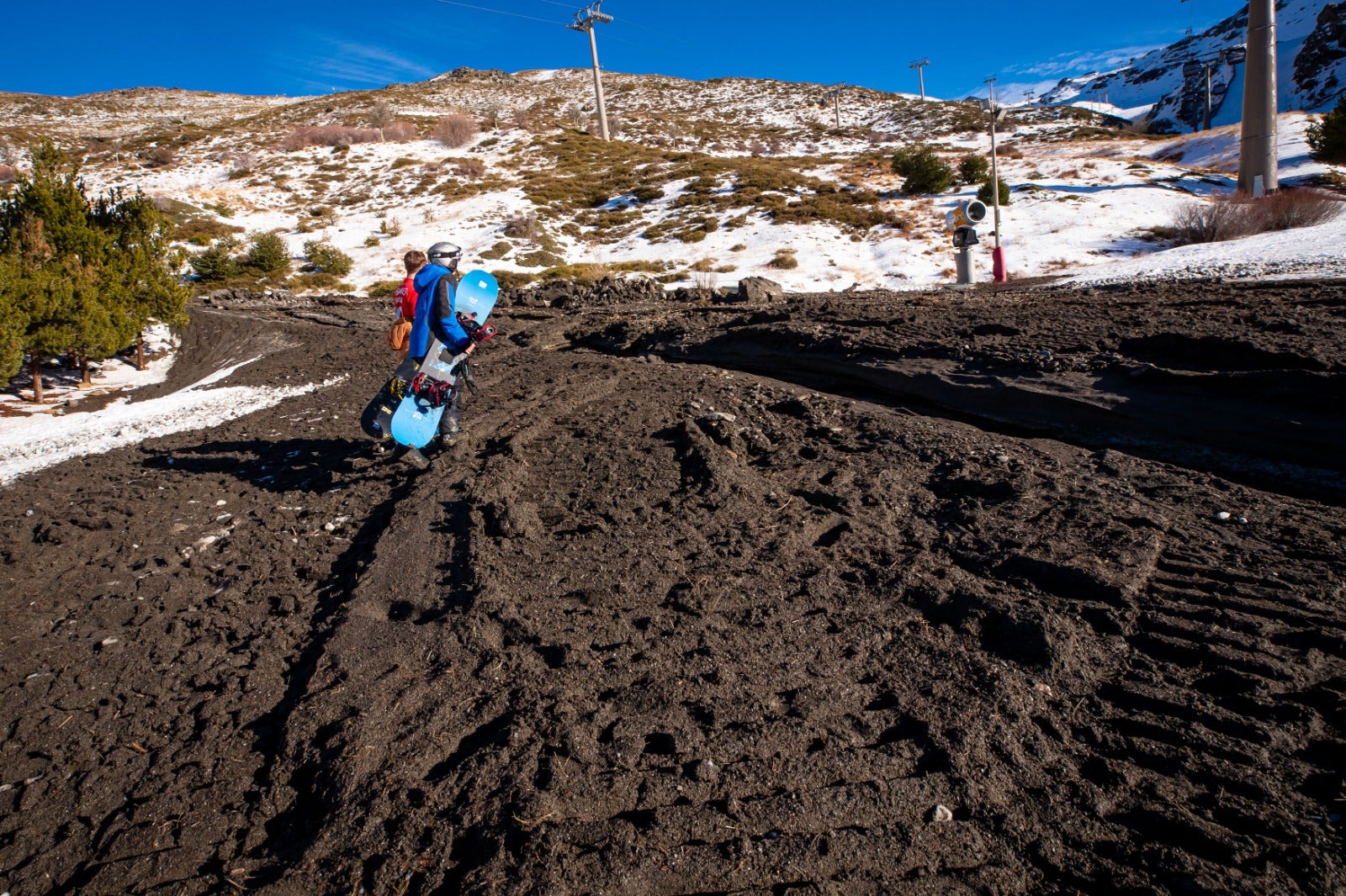 Así han quedado las pistas de Sierra Nevada con la inundación de barro