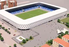 Recreación en 3D de cómo será el futuro estadio de Linarejos.