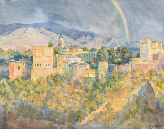 'Arcoíris sobre la Alhambra', una de las obras que se subastan.
