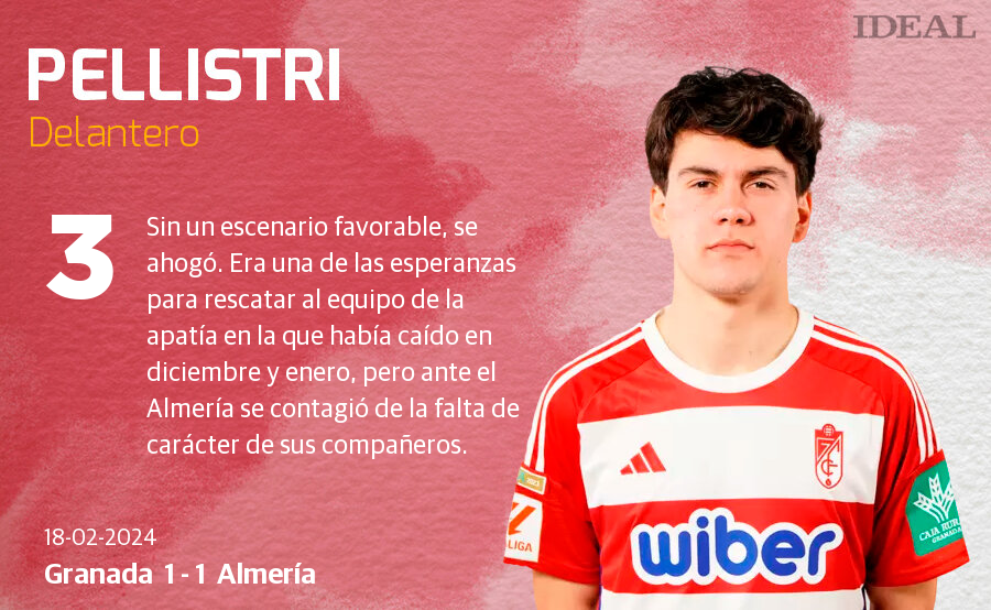 Las notas de los jugadores del Granada ante el Almería