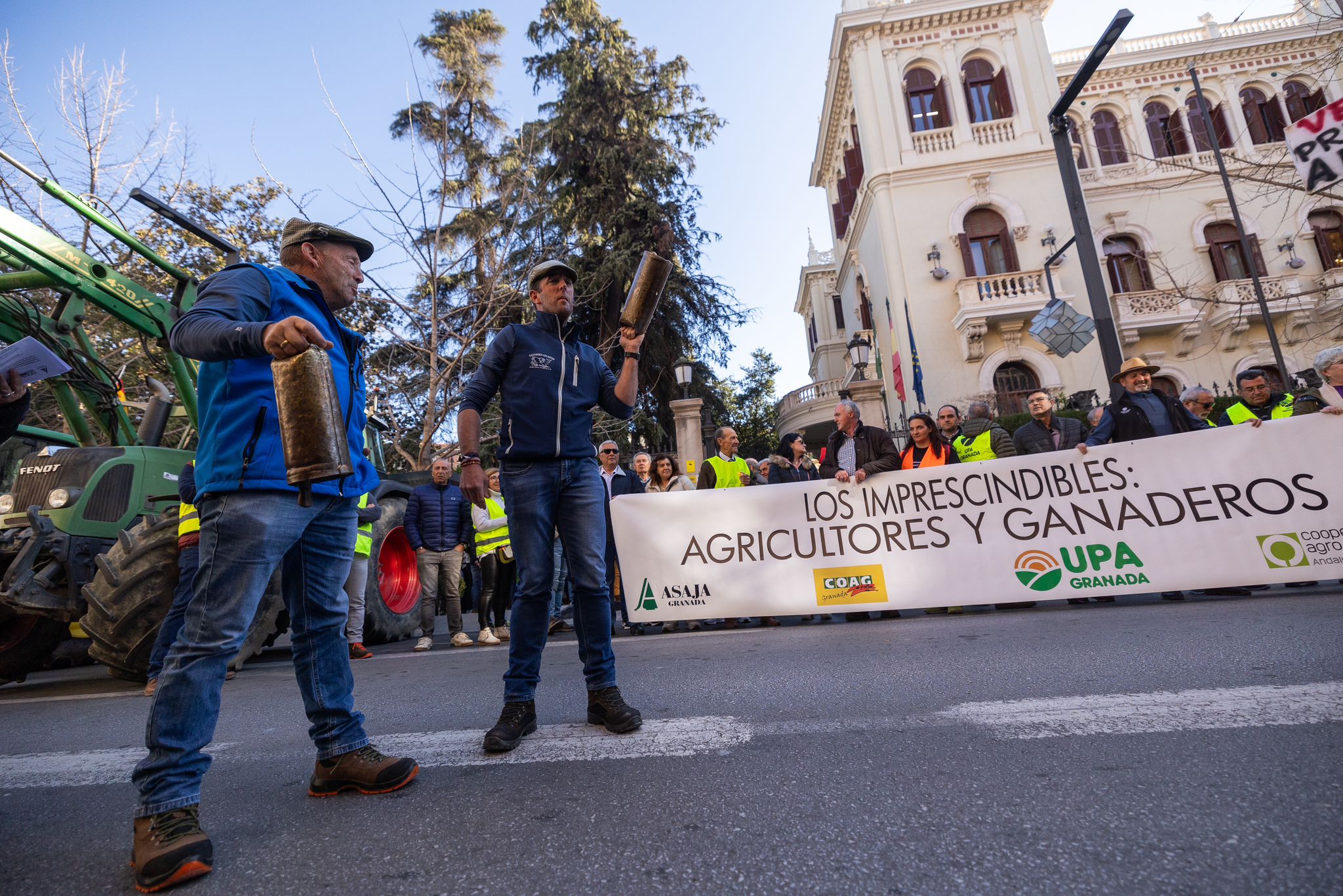 Las imágenes de los tractores en plena Gran Vía de Granada