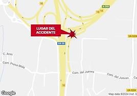 Lugar del accidente, en la GR-30 de Granada.