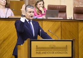 Antonio Sanz, en el Parlamento andaluz.