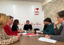 Concejales socialistas y representantes de los padres del colegio Jesús y María.