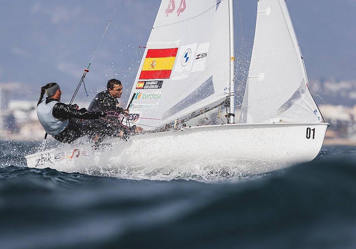 Jordi Xammar, junto a Nora Brugman en plena competición.