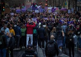 La marea morada por Granada.