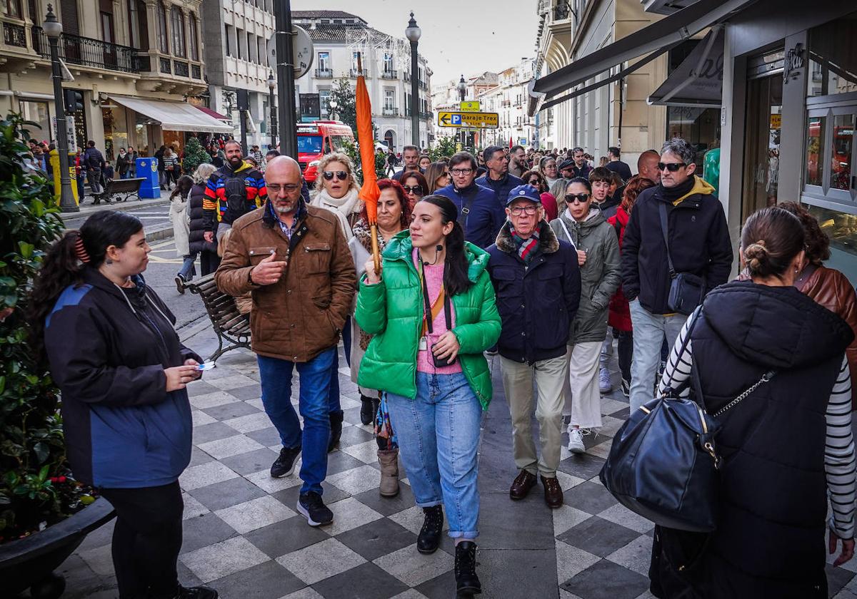 Grupo de turistas por Granada.