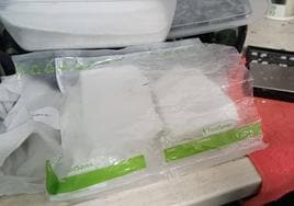 Parte de la cocaína incautada en el desmantelamiento del laboratorio.