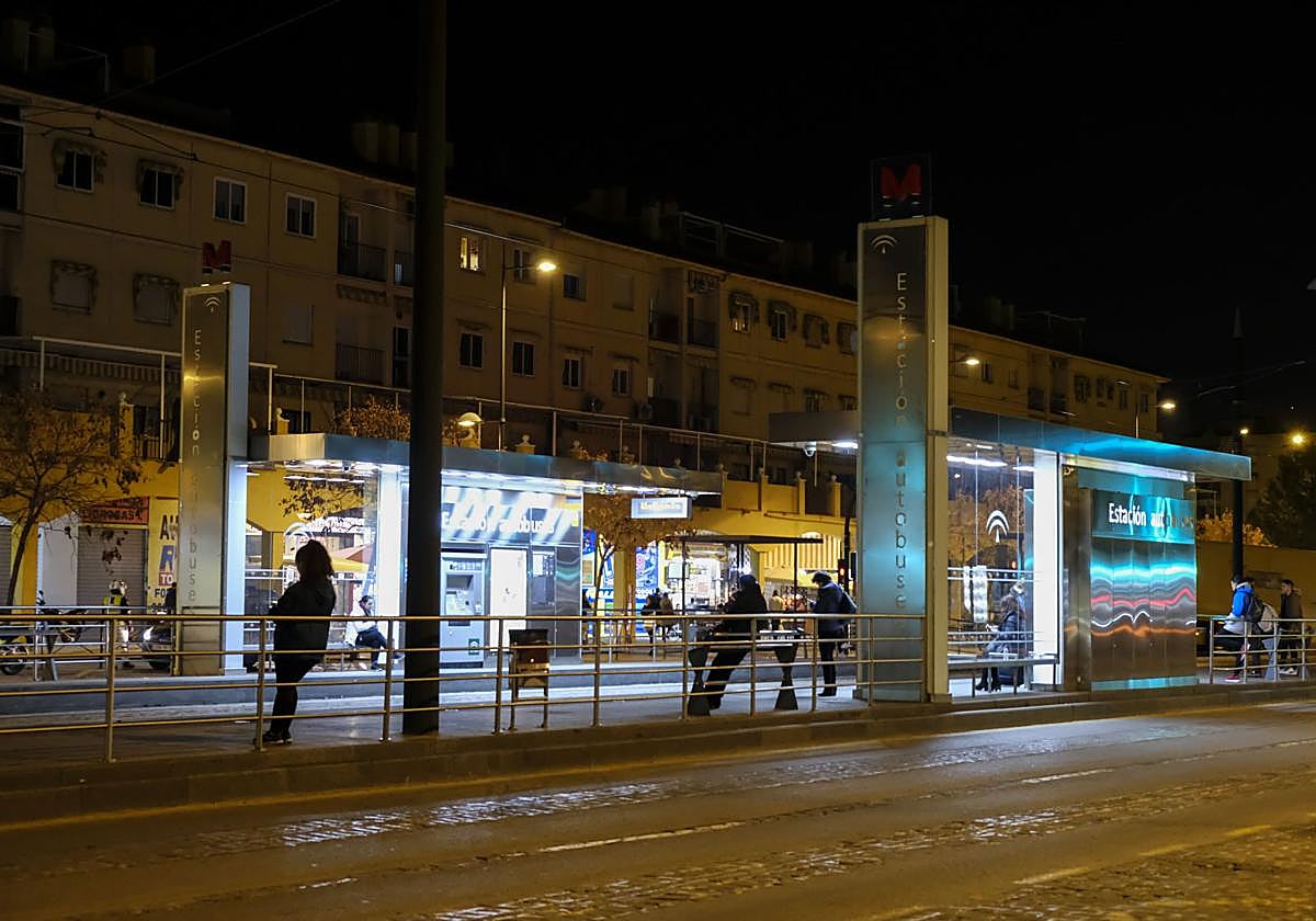 La parada del metro de la Estación de Autobuses.
