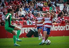 Naima, en el partido ante el Atlético de Madrid en Los Cármenes.