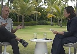 Luis Rubiales, durante la entrevista con Ana Pastor.