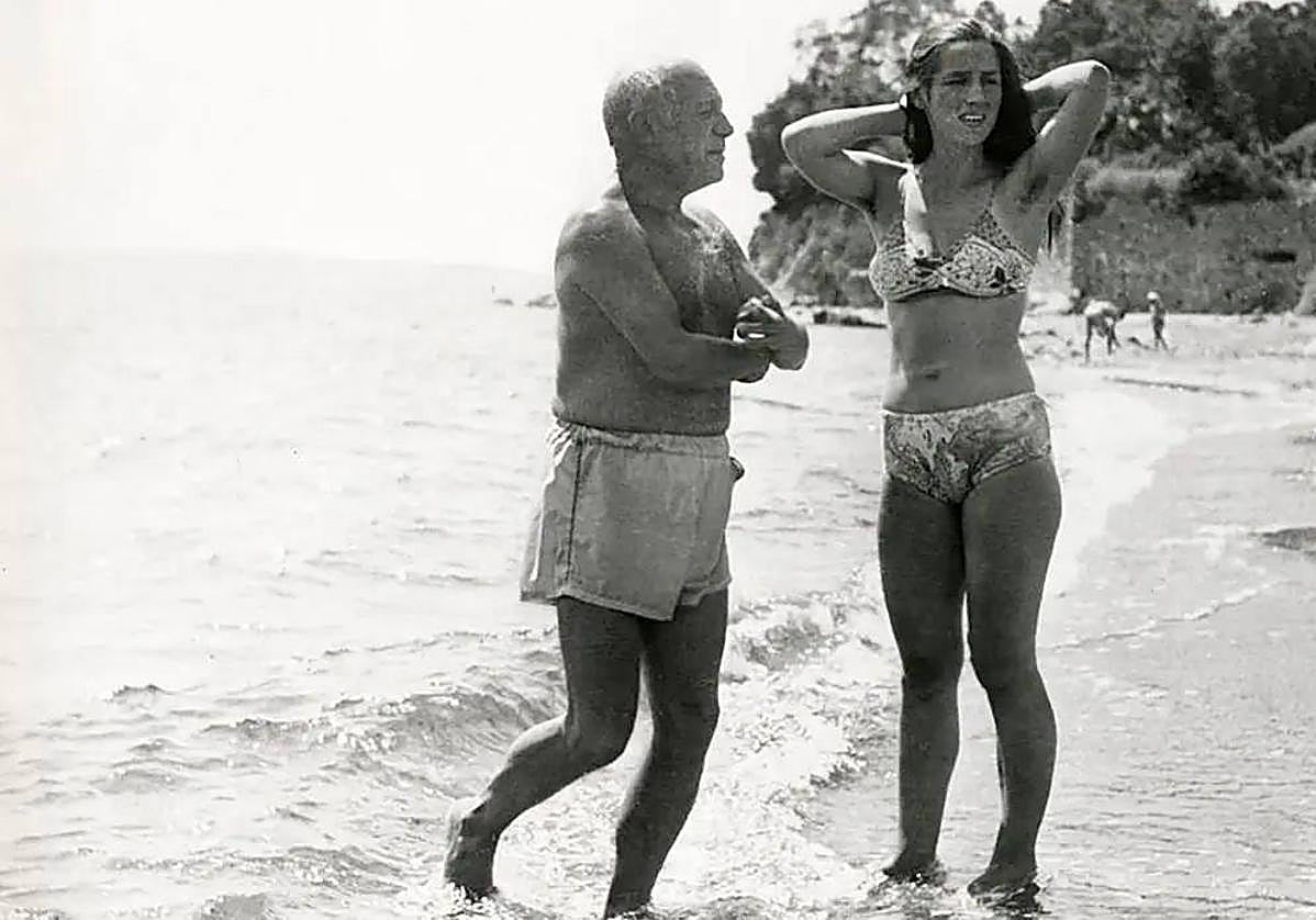 Pablo Picasso con Françoise Gilot en 1950