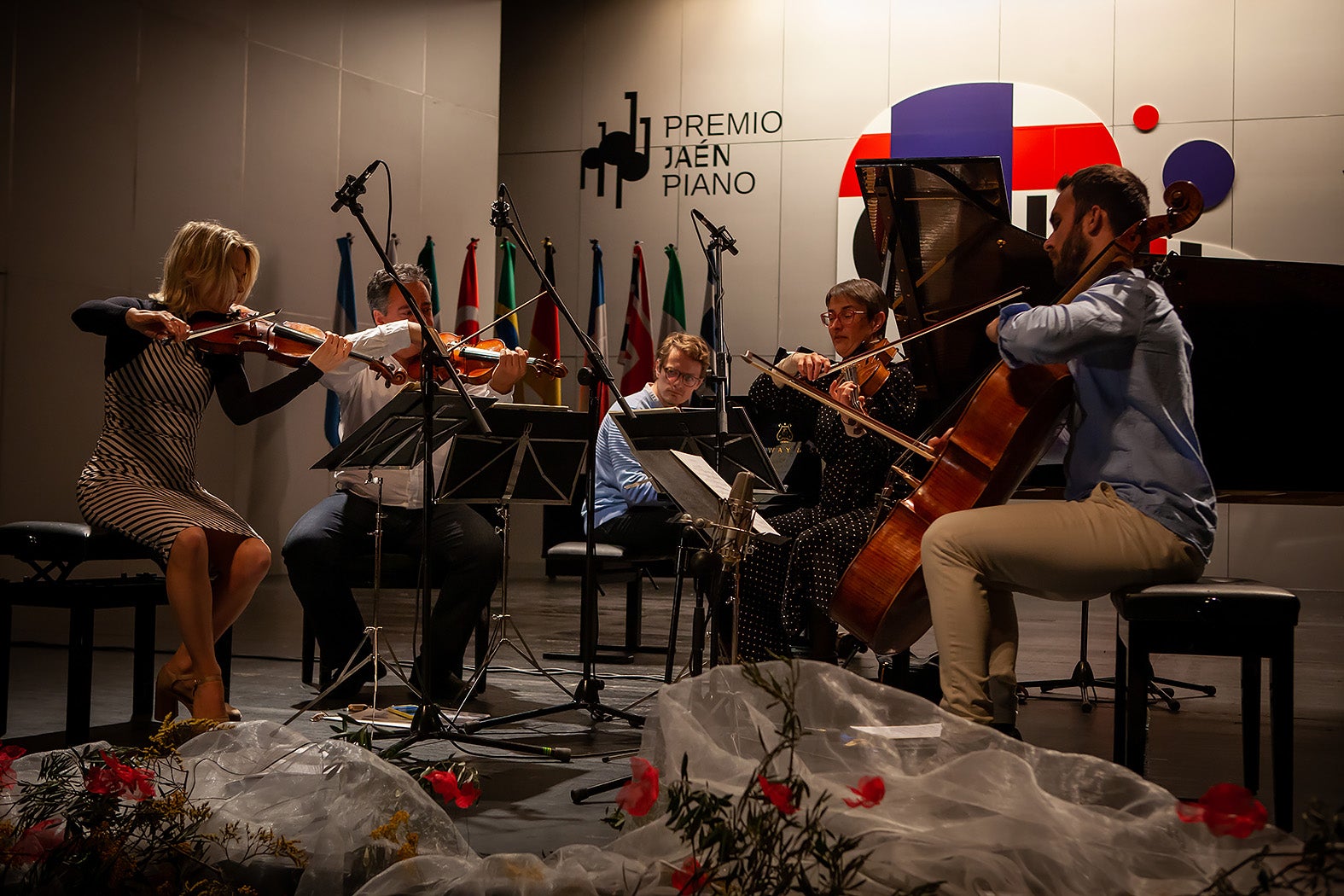 Ensayos de los finalistas con el Cuarteto Bretón.