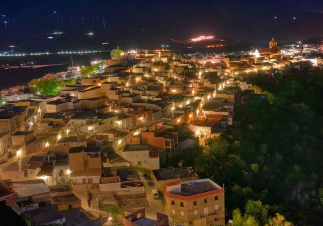 Una de las panorámicad de Abrucena de noche.