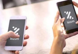 La app Bizum en dispositivos móviles.