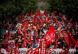 Manifestación del Día del Trabajo en Granada, el año pasado.