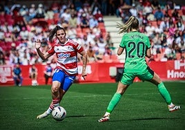 Alba Pérez, en el partido contra el Atlético de Madrid.