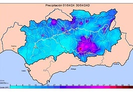 Precipitación en la demarcación hidrográfica correspondiente al mes de abril de 2024.