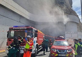 Incendio 'fake' en un túnel del Cañarete