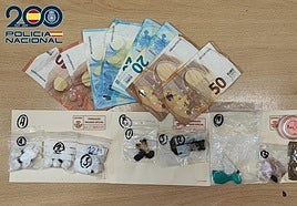 Las drogas incautadas en el centro de Granada.