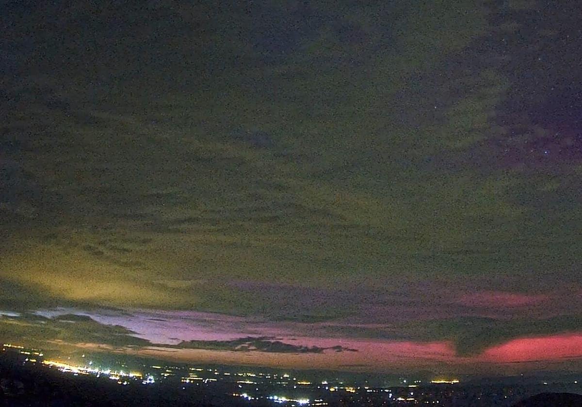 Aurora boreal captada en Almería.