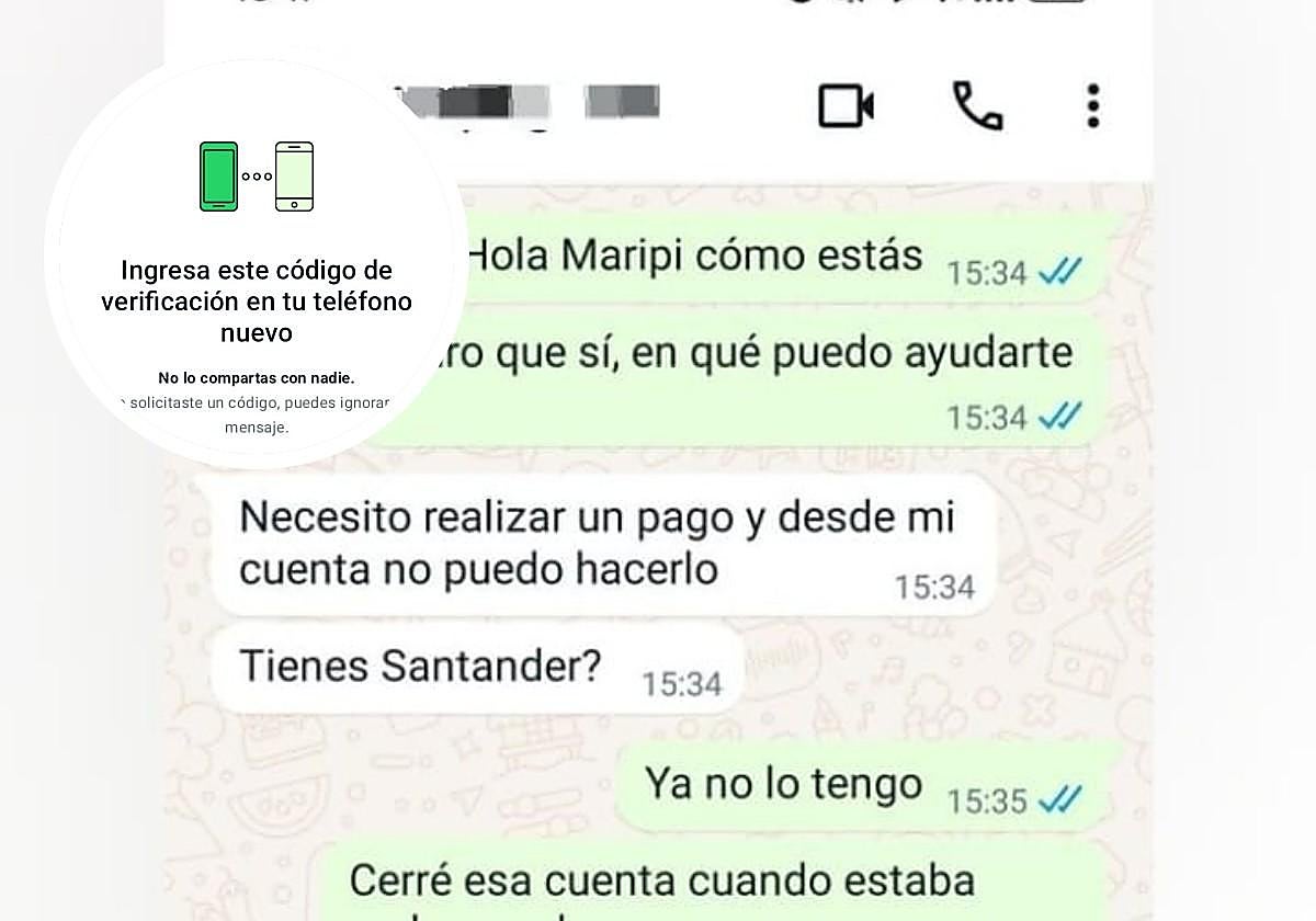 Capturas de pantalla de víctimas granadinas de la estafa por Whatsapp.