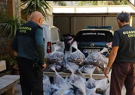 Imagen de la Guardia Civil en una operación en el Puerto de Motril.
