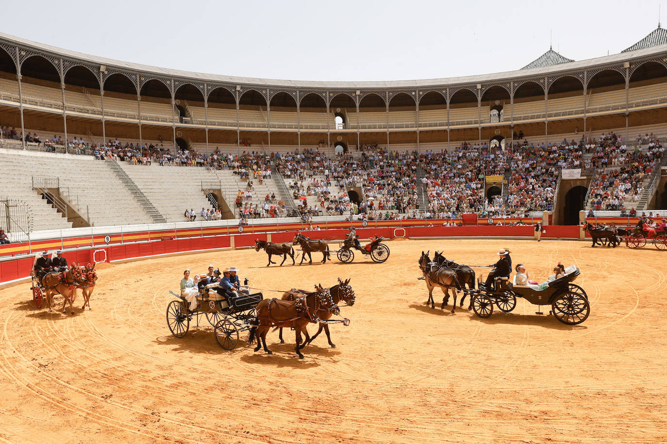 Espectaculares imágenes de los enganches en la plaza de toros de Granada