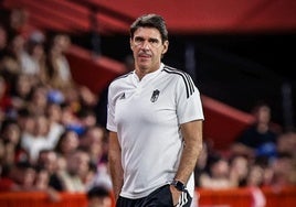 Aitor Karanka durante uno de sus partidos como entrenador del Granada.