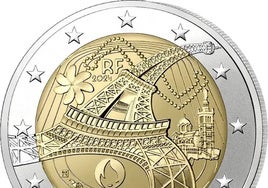 Una de las monedas conmemorativas de los JJOO de París 2024.