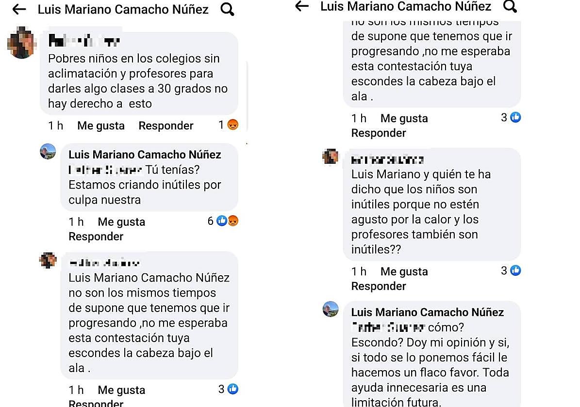 Declraciones de Luis Mariano Camacho sobre climatización escolar.